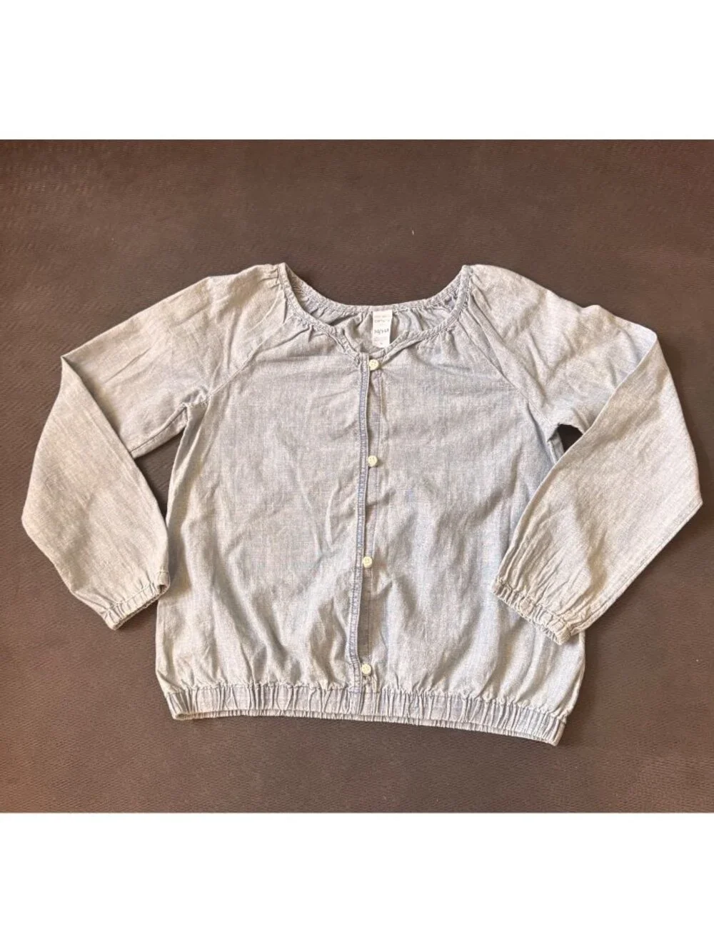 A08102602 Carters Girls Button Front Long Sleeve Denim Shirt